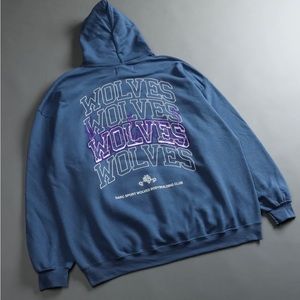 LIGHTNING WORK IN SILENCE CLASSIC HOODIE DENIM BLUE